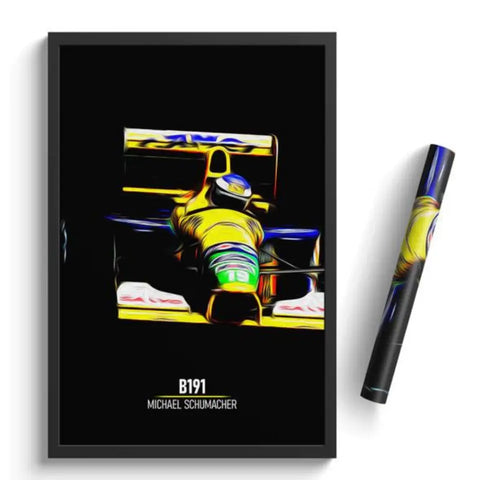 Affiche ou Tableau Benetton B191 Michael Schumacher Formule 1