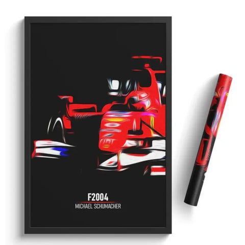 Affiche ou Tableau Ferrari F2004 Michael Schumacher Formule 1