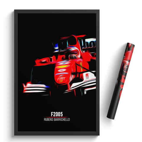 Affiche ou Tableau Ferrari F2005 Rubens Barrichello Formule 1