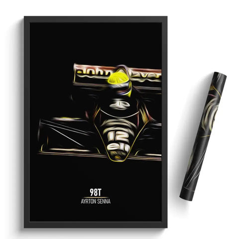 Affiche ou Tableau Lotus 98T Ayrton Senna Formule 1