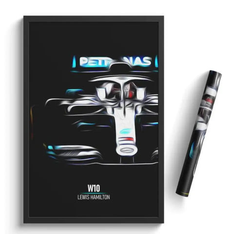 Affiche ou Tableau Mercedes W10 Lewis Hamilton Formule 1