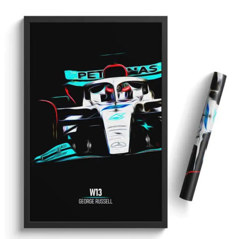 Affiche ou Tableau Mercedes W13 George Russell Formule 1