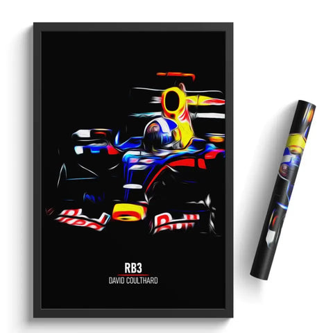 Affiche ou Tableau Red Bull RB3 David Coulthard Formule 1