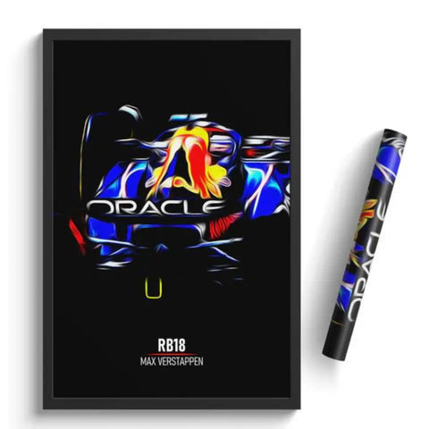 Affiche ou Tableau Red Bull RB18 Max Verstappen 2022 Formule 1