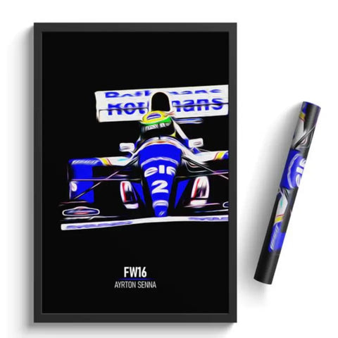 Affiche ou Tableau Williams FW16 Ayrton Senna 1994 Formule 1