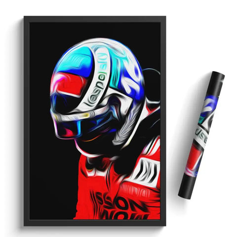 Affiche et Tableau Charles Leclerc Ferrari 2021 Monaco Formule 1