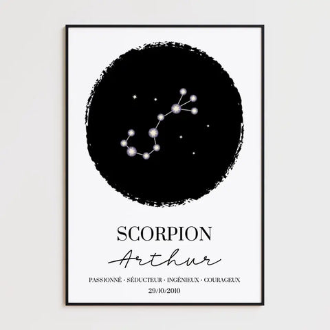 Tableau Personnalisé Signe Astrologique étoiles Scorpion