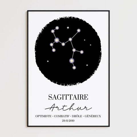 Tableau Personnalisé Signe Astrologique étoiles Sagittaire