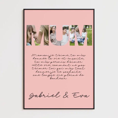 Tableau Famille Personnalisable Photo Mum