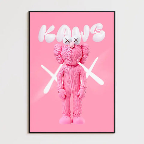 Affiche et Tableau Pop Art de Kaws Pink and White