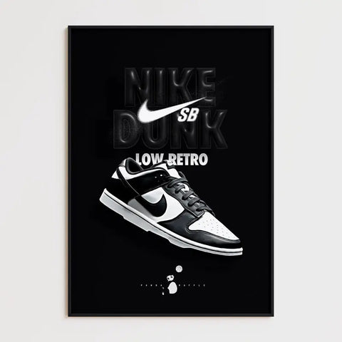 Affiche et Tableau Pop Art de Sneakers Nike Dunk Panda Low Retro