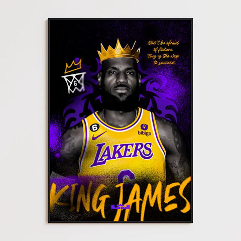 Affiche et Tableau Pop Art de Lebron King James Lakers