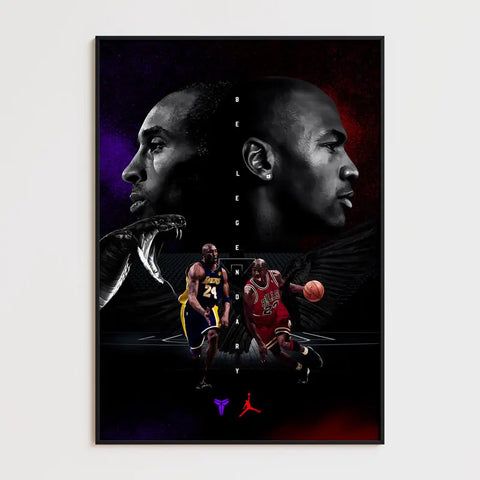 Affiche et Tableau Pop Art de Kobe Bryant Michael Jordan Be Legendary