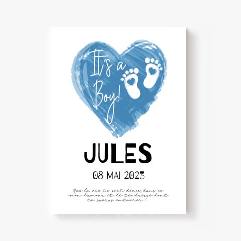 Affiche Naissance Personnalisé Garçon