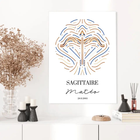 Tableau Personnalisé Signe Astrologique Sagittaire