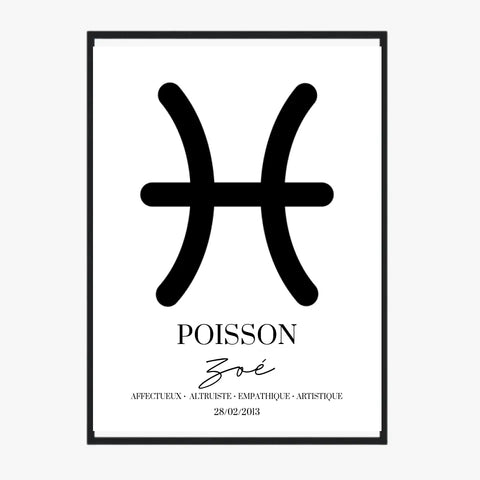 Tableau Signe Astrologique Personnalisé Poisson