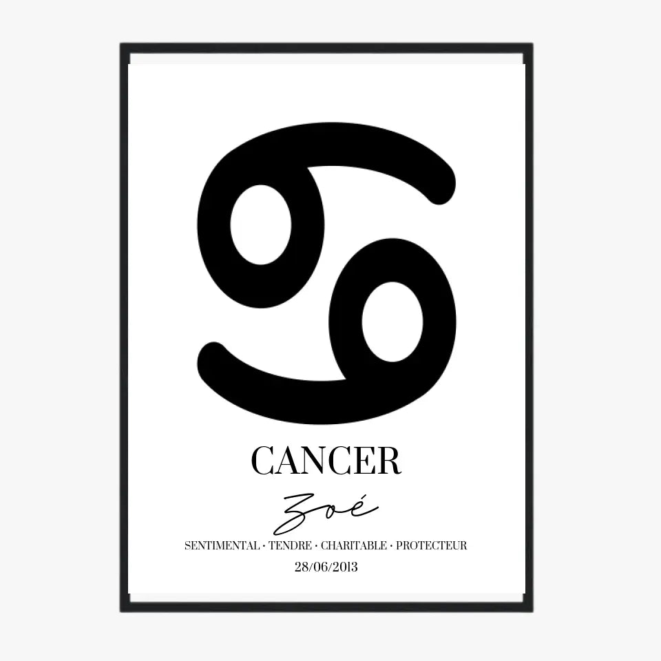 Tableau Signe Astrologique Personnalisé Cancer