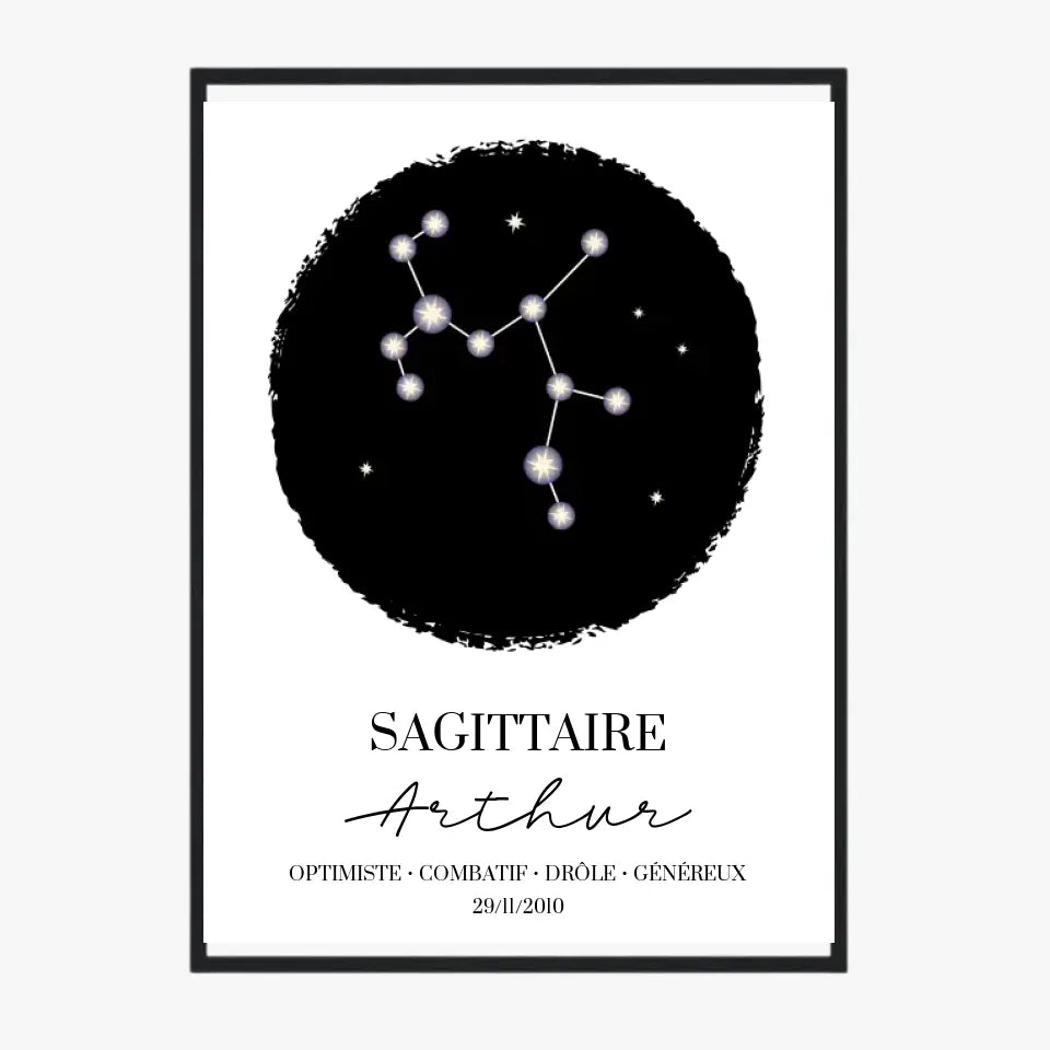 Tableau Personnalisé Signe Astrologique étoiles Sagittaire