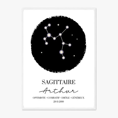 Tableau Personnalisé Signe Astrologique étoiles Sagittaire