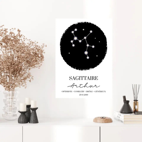 Tableau Personnalisé Signe Astrologique étoiles Sagittaire