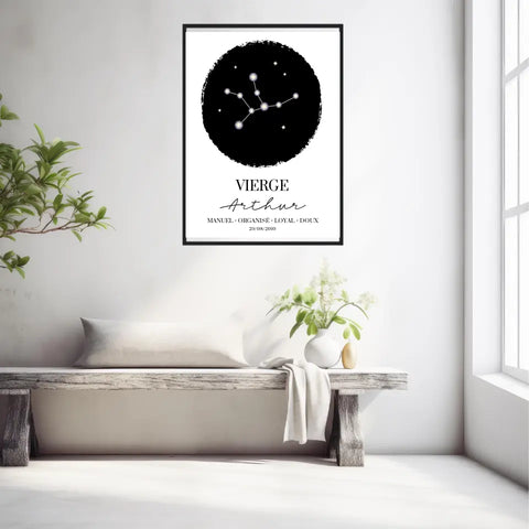 Tableau Personnalisé Signe Astrologique étoiles Vierge