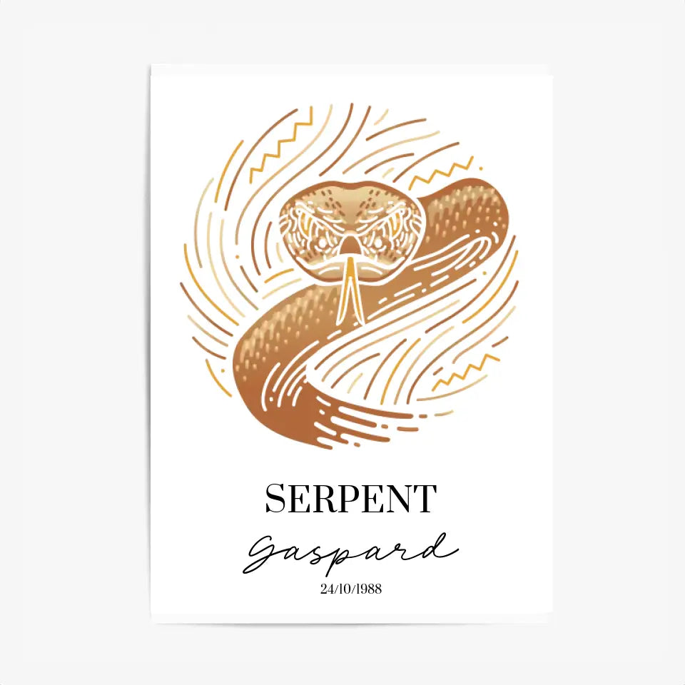 Tableau Personnalisé Signe Astrologique Amérindien Serpent