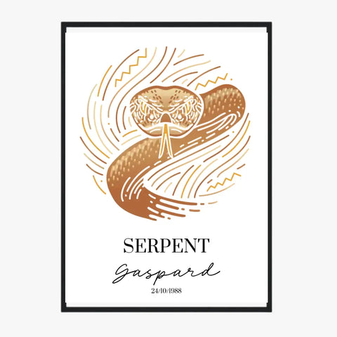 Tableau Personnalisé Signe Astrologique Amérindien Serpent