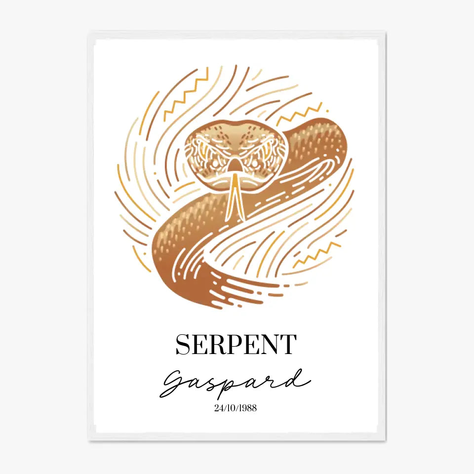 Tableau Personnalisé Signe Astrologique Amérindien Serpent