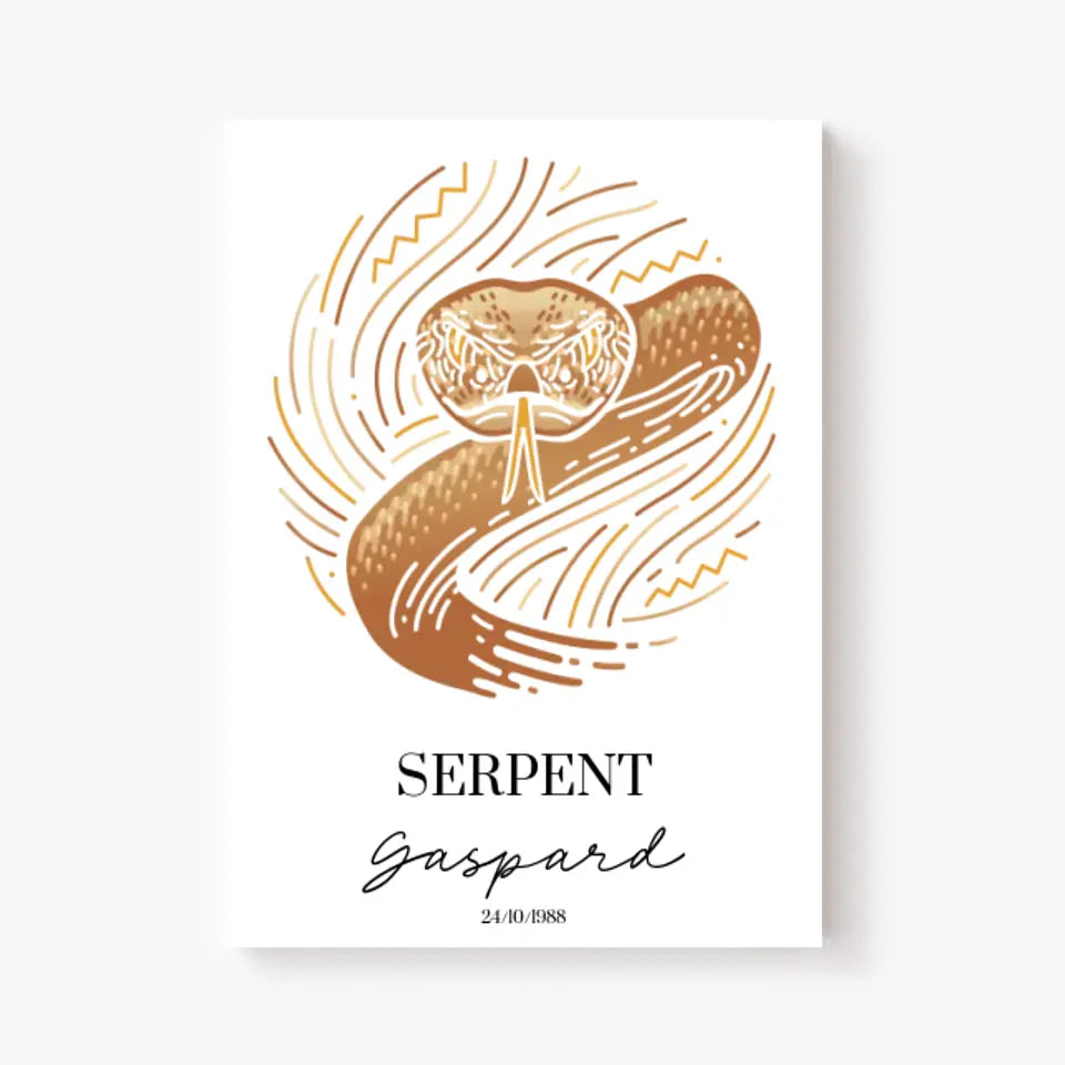 Tableau Personnalisé Signe Astrologique Amérindien Serpent