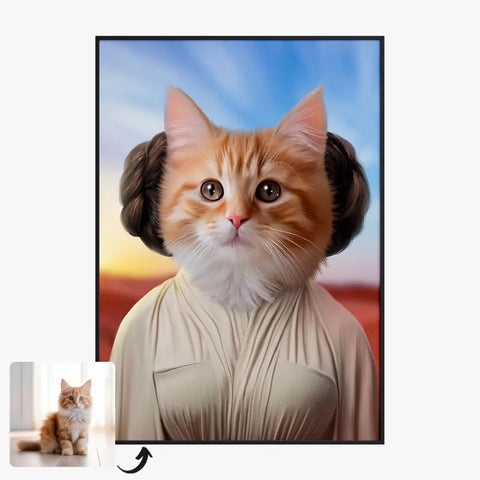 Tableau Animaux Portrait Personnalisé Princesse Leia Tatooine