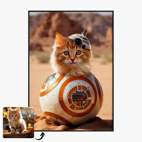 Tableau Animaux Portrait Personnalisé Star BB-8