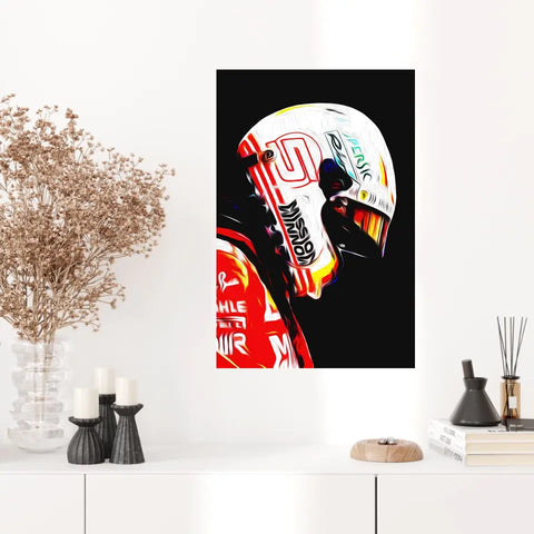 Affiche ou Tableau Sebastian Vettel Ferrari 2018 Formule 1