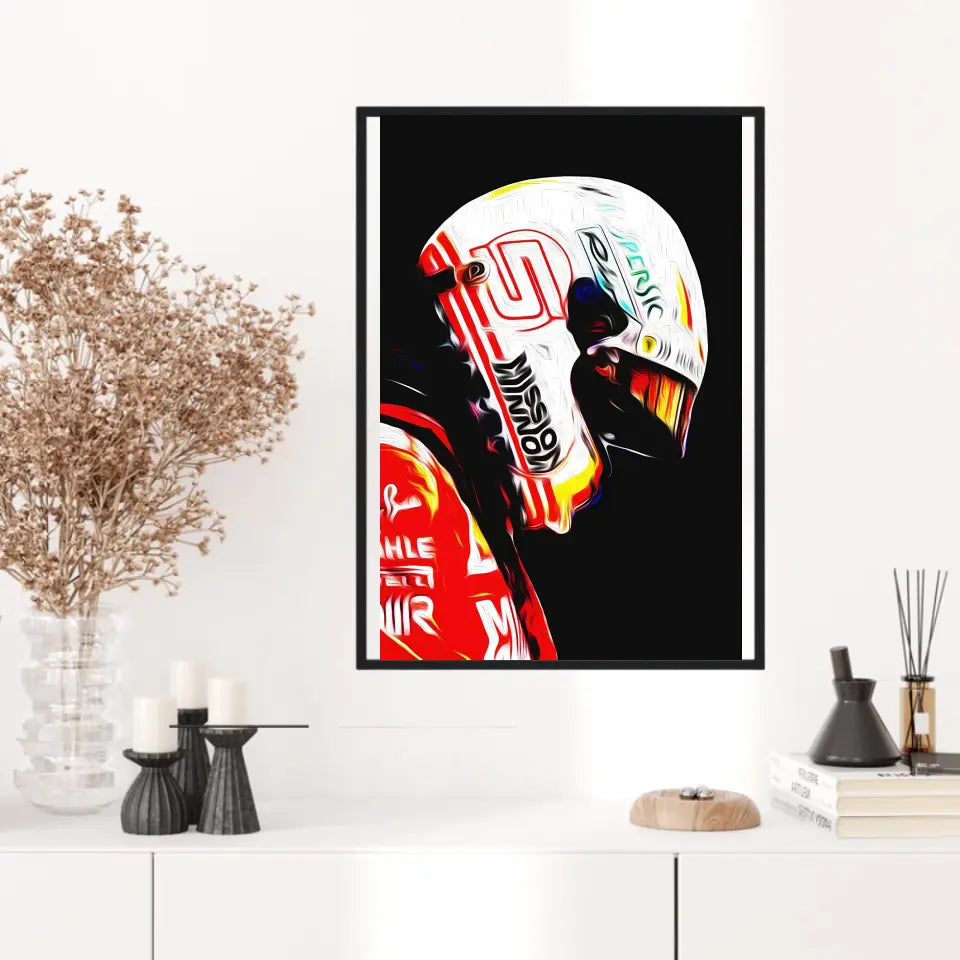 Affiche ou Tableau Sebastian Vettel Ferrari 2018 Formule 1