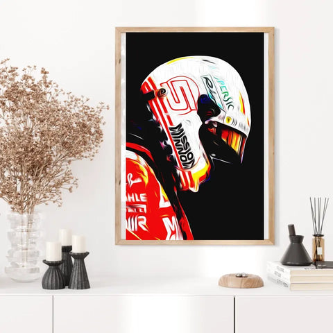 Affiche ou Tableau Sebastian Vettel Ferrari 2018 Formule 1