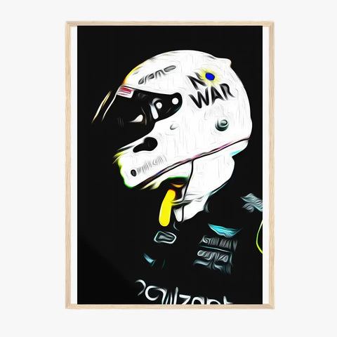 Affiche ou Tableau Sebastian Vettel Aston Martin 2022 No War Formule 1