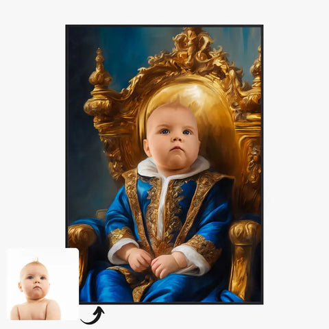 Tableau Personnalisé Photo Portrait Enfant Royal Costume Bleu Roi