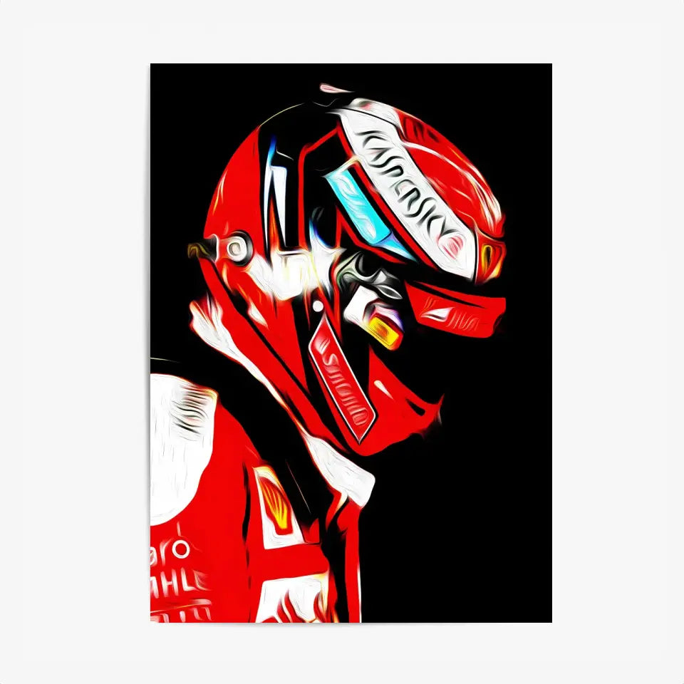 Affiche ou Tableau Kimi Räikkönen Ferrari 2016 Formule 1