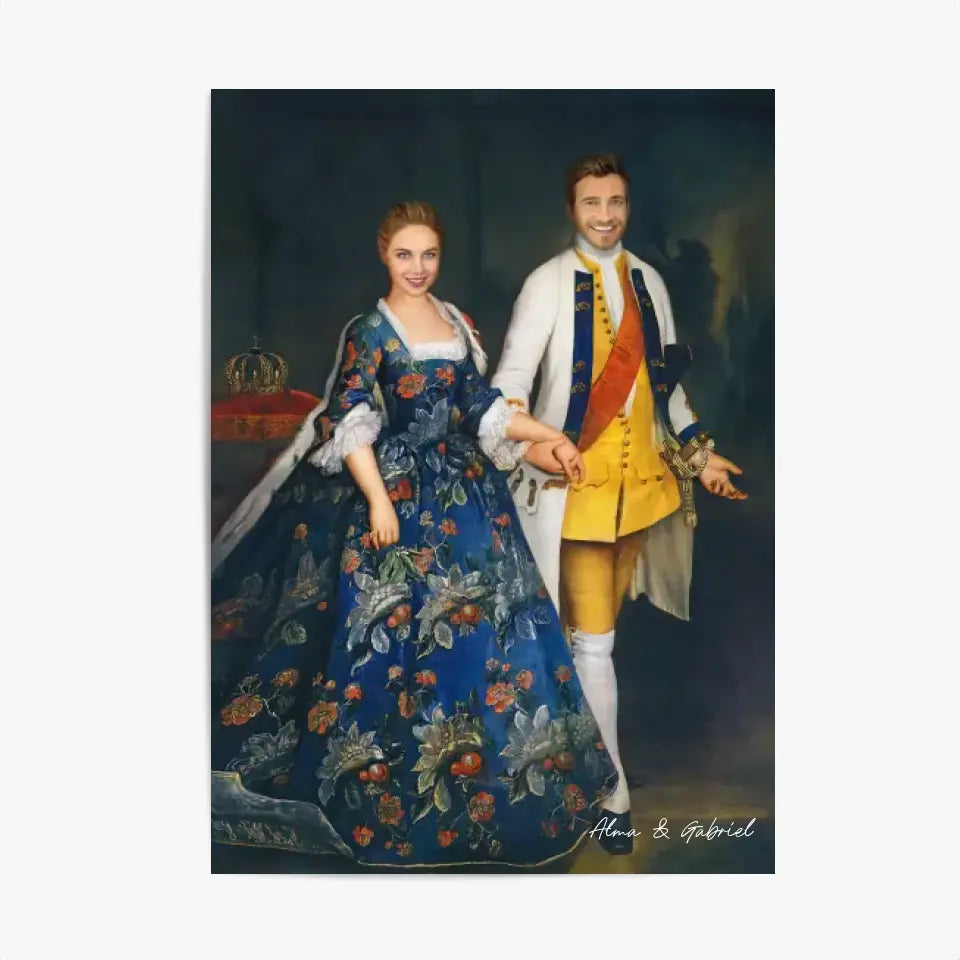 Tableau Personnalisé Portrait Photo Couple Royal Sophie Dorothée Marie et Frédéric-Guillaume, Margrave