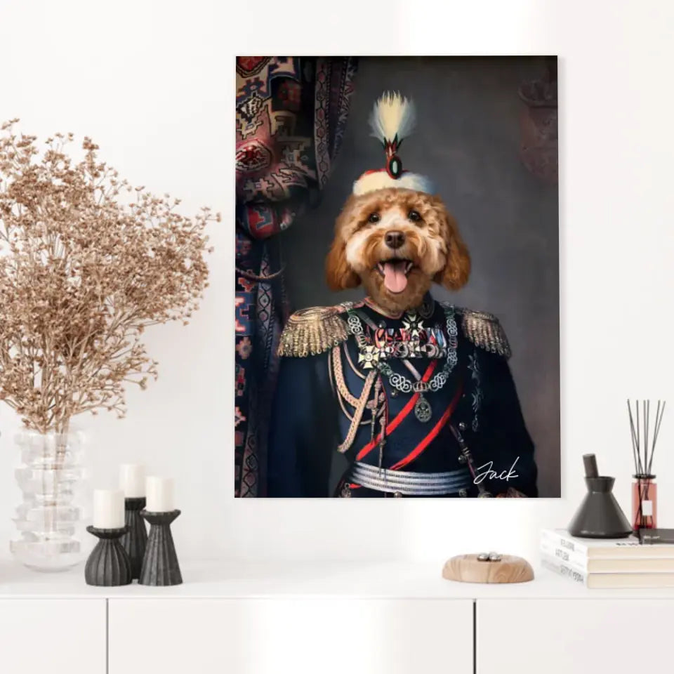 Tableau Animaux Portrait Personnalisé Renaissance Alexandre de Battenberg Prince de Bulgarie