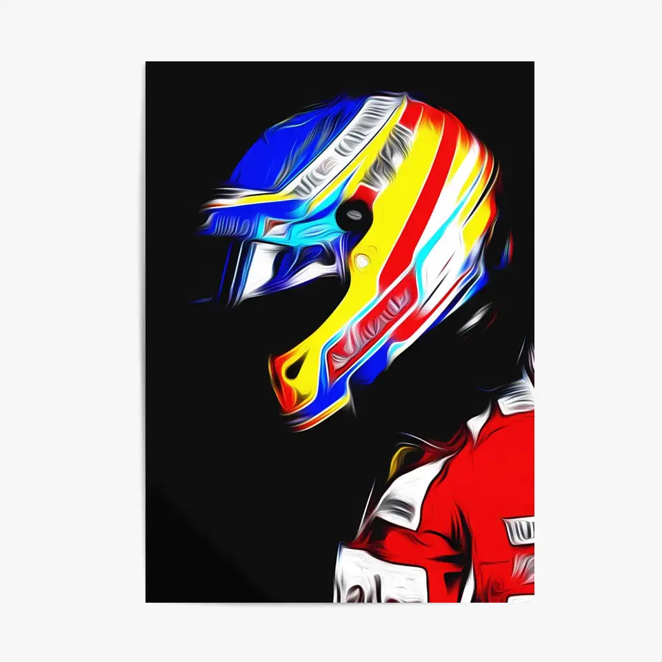 Affiche et Tableau Fernando Alonso Ferrari 2014 Formule 1