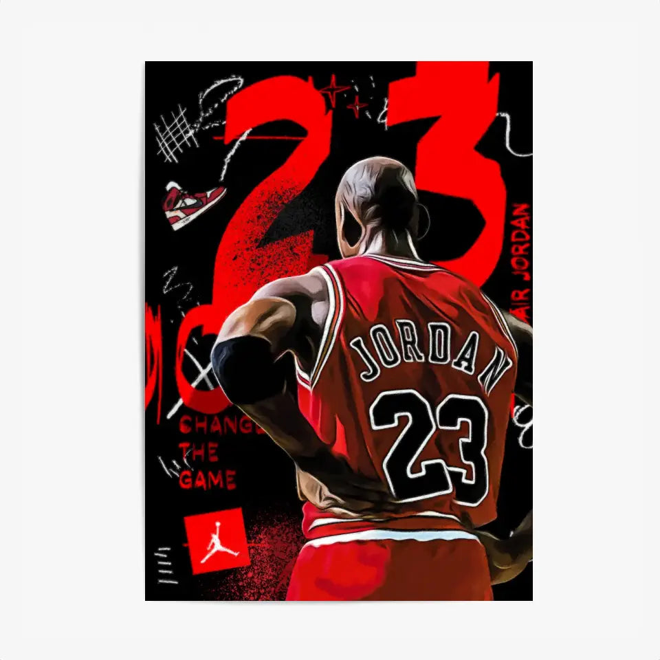 Affiche et Tableau Pop Art de Michael Jordan 23