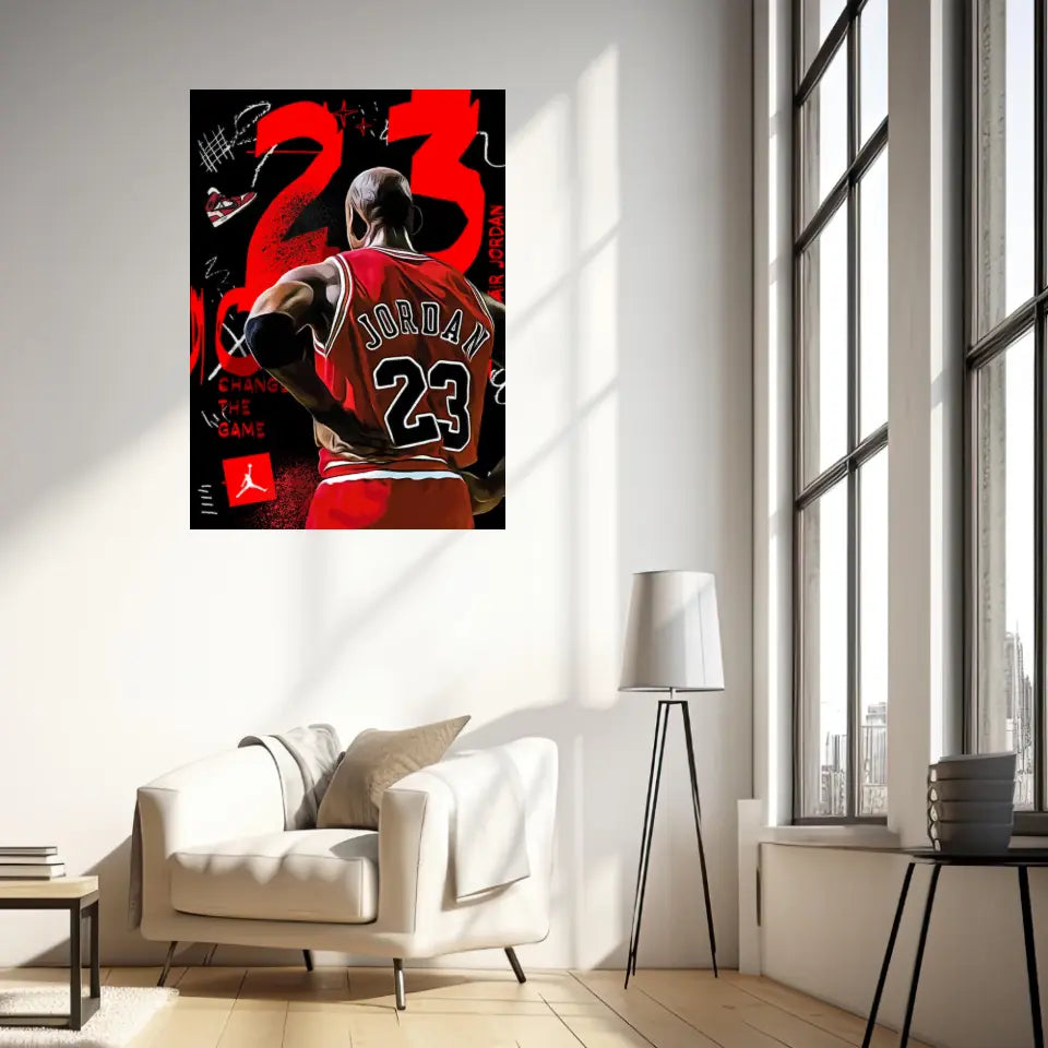 Affiche et Tableau Pop Art de Michael Jordan 23