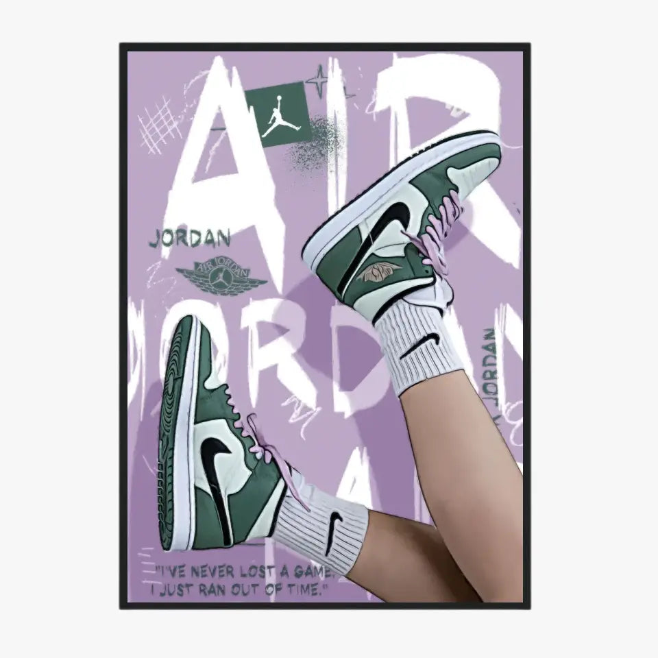 Affiche et Tableau Pop Art de Sneakers Nike Air Jordan vert