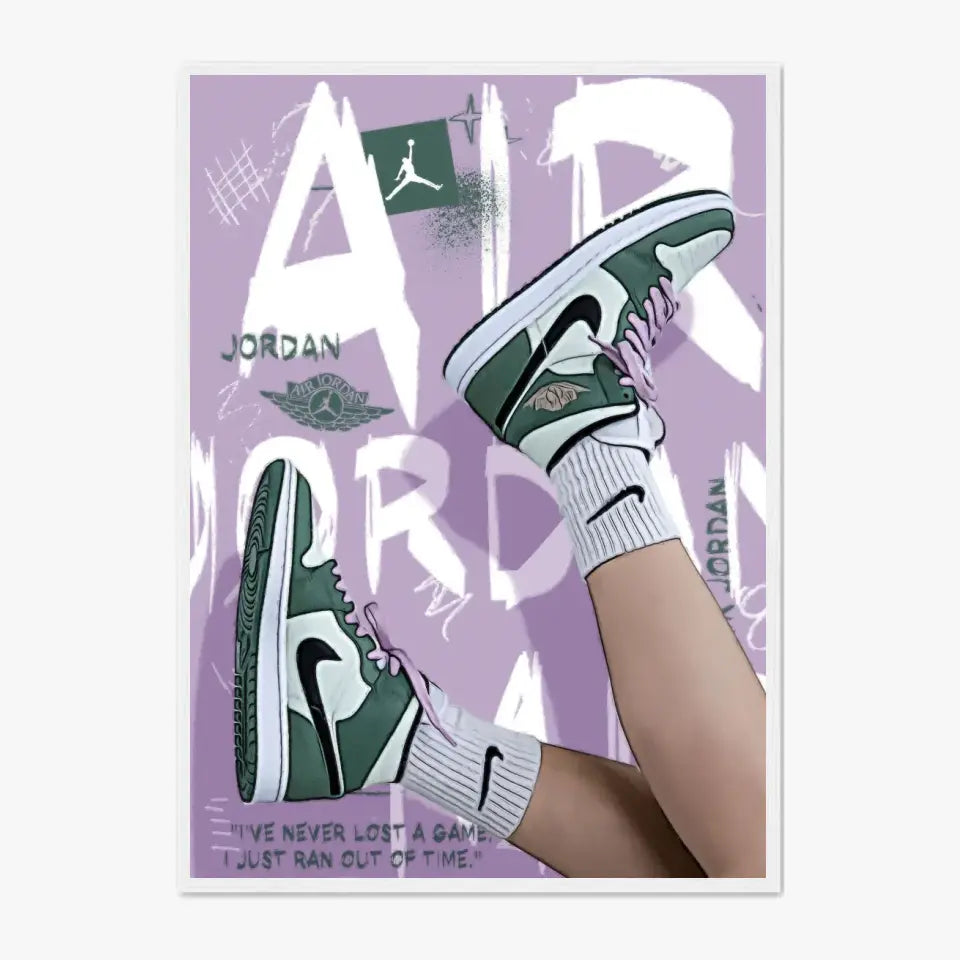 Affiche et Tableau Pop Art de Sneakers Nike Air Jordan vert