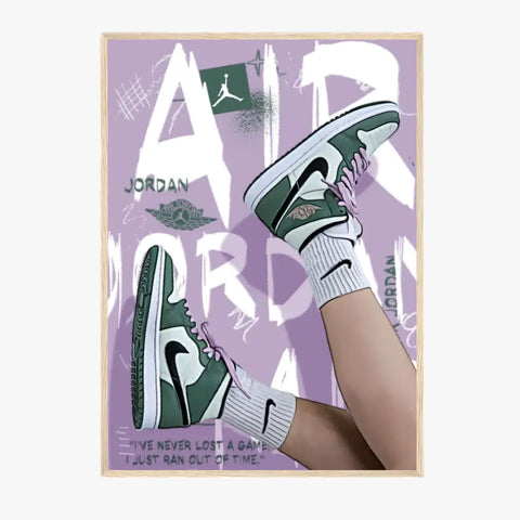 Affiche et Tableau Pop Art de Sneakers Nike Air Jordan vert