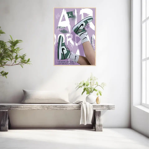 Affiche et Tableau Pop Art de Sneakers Nike Air Jordan vert