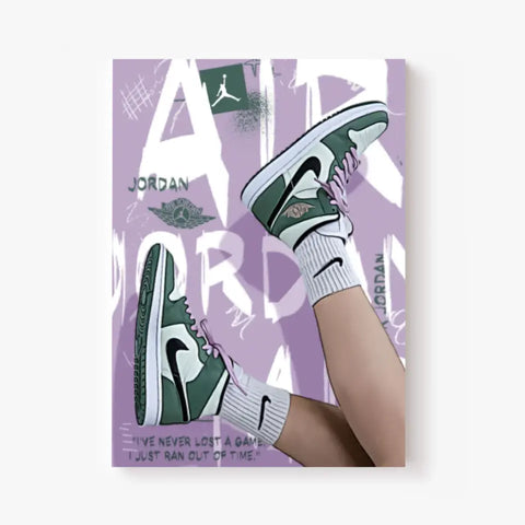 Affiche et Tableau Pop Art de Sneakers Nike Air Jordan vert