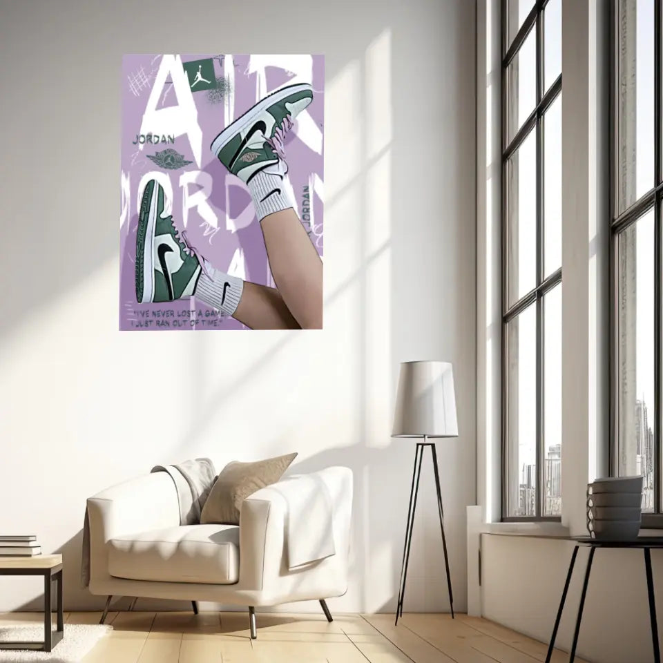 Affiche et Tableau Pop Art de Sneakers Nike Air Jordan vert