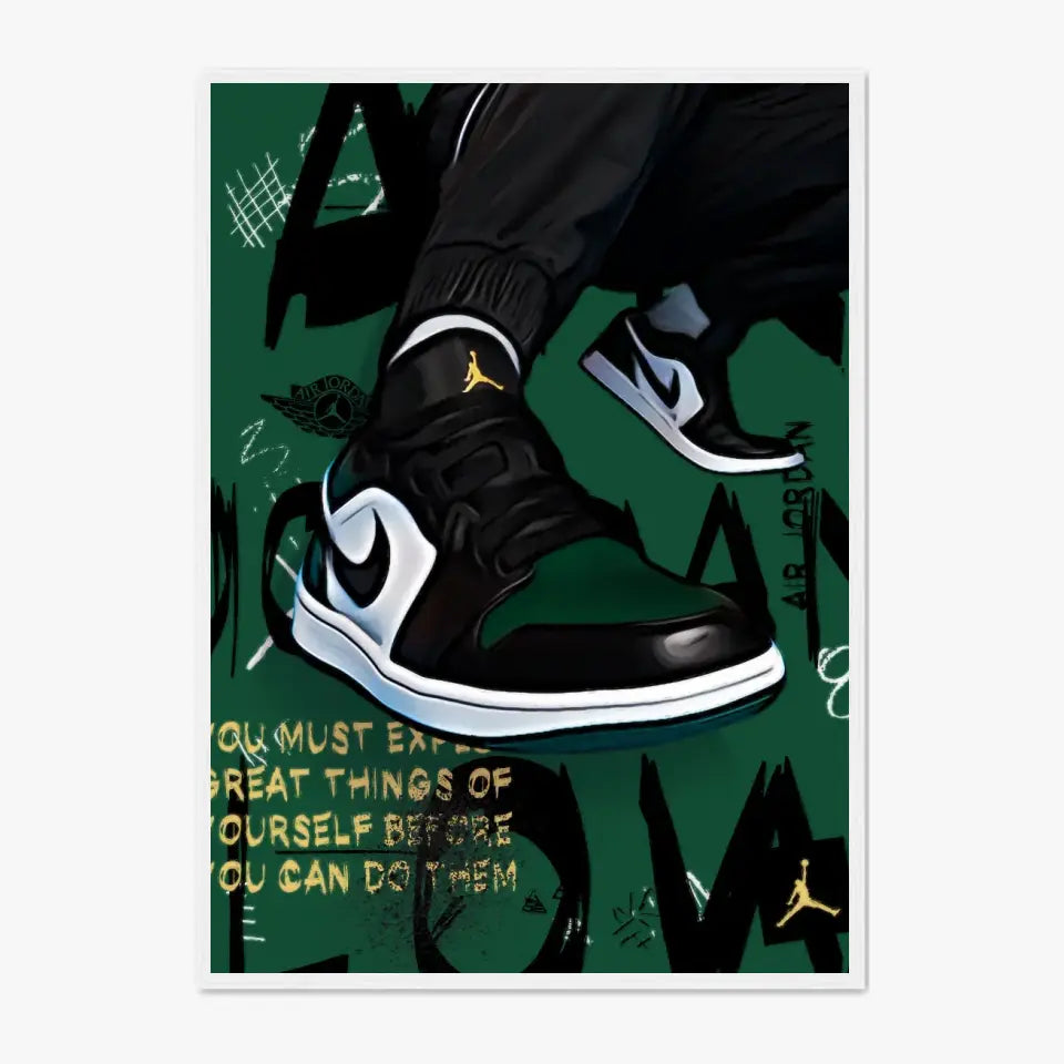 Affiche et Tableau Pop Art de Sneakers Nike Air Jordan Kaki