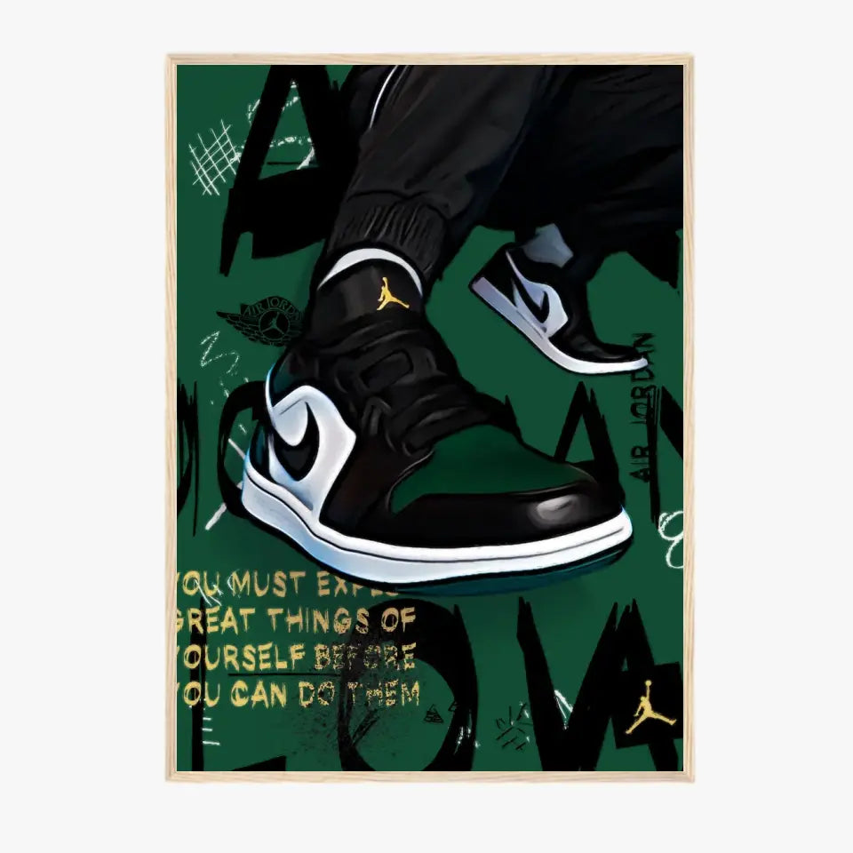 Affiche et Tableau Pop Art de Sneakers Nike Air Jordan Kaki